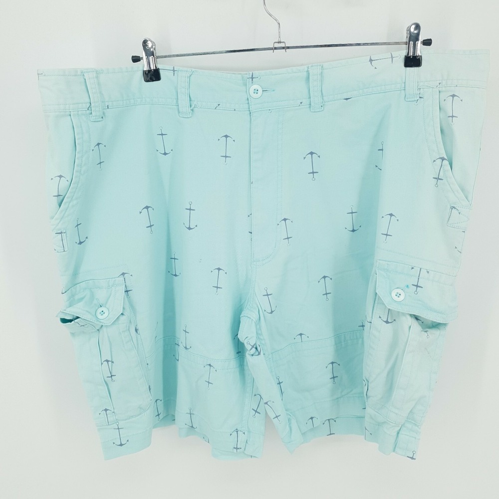 Foundry Cargo Shorts Mens  50‎ Nautical Anchor Stretch Blue